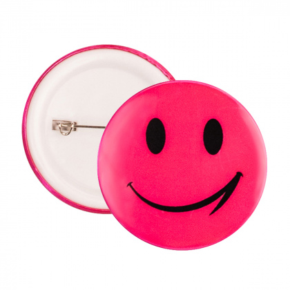 AKCIA Reflexný pripínací odznak - smajlík ružový